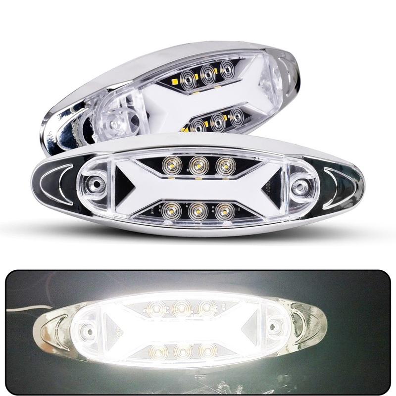 2Pcs 12/24V LED Truck Trailer Side Marker Tail Signal Light Assemblies Vehicle Lights Turn Signal Lamps LED Side Marker Lights