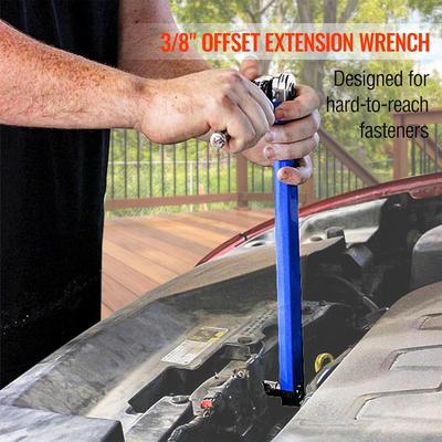 Offset Extension Wrench Tool Hand Tool Wrench 1/4 And 3/8 Square Drive Adapters Easy To Adjustable With Storage