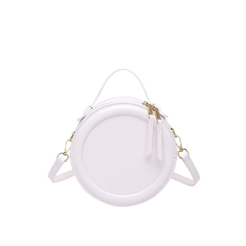 Niche Retro Hong Kong Style Women's Round Handbag - 2025 Early Spring Fashion, Versatile Single Shoulder Crossbody Bag