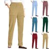 Casual Womens Loose Straight Leg Pants Solid Color Drawstring Pockets Fashion