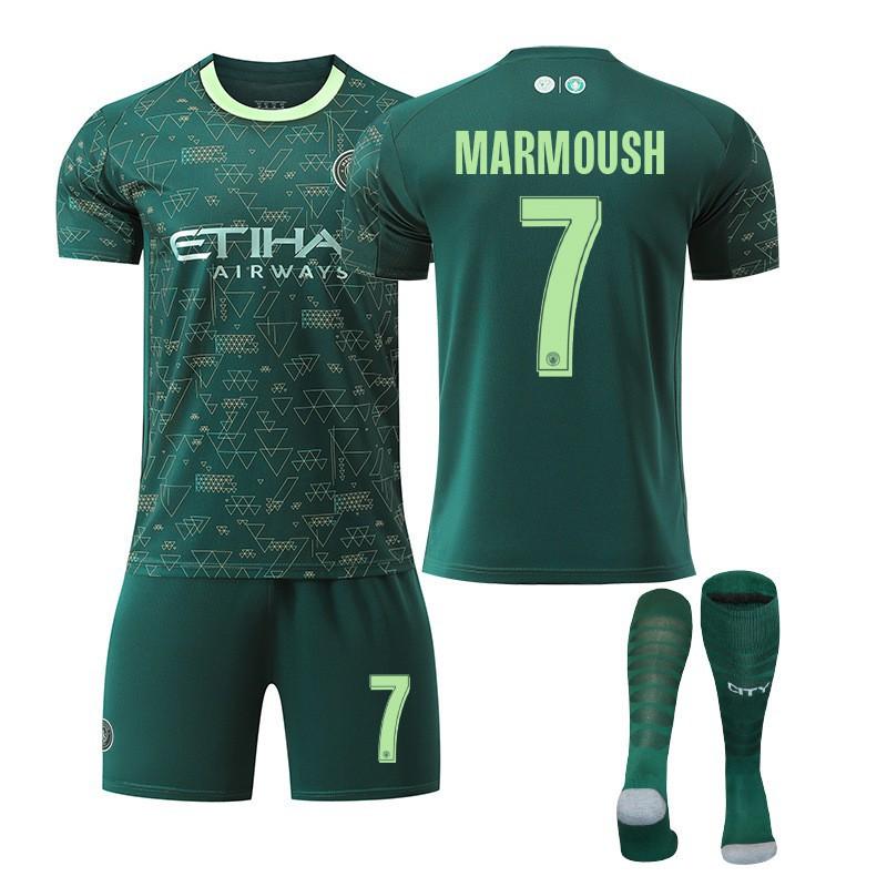 25-26 Manchester City's Three Passengers No. 9 Harland Football Uniforms Set Men's 10 Sherki 47 Forden 16 Rodrigo