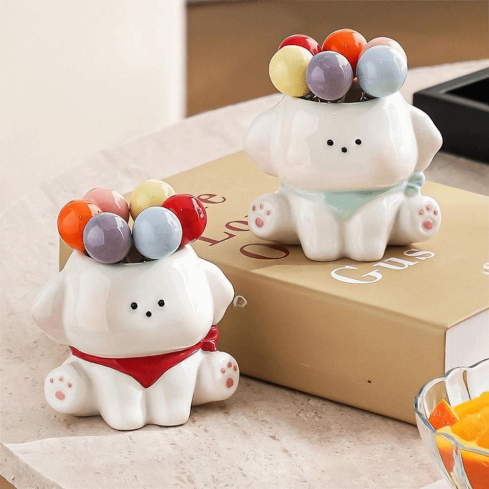 Storage Jar Dog Fruit Fork Set Cute Candy Fork Home Decoration Food Picks  Home Dessert