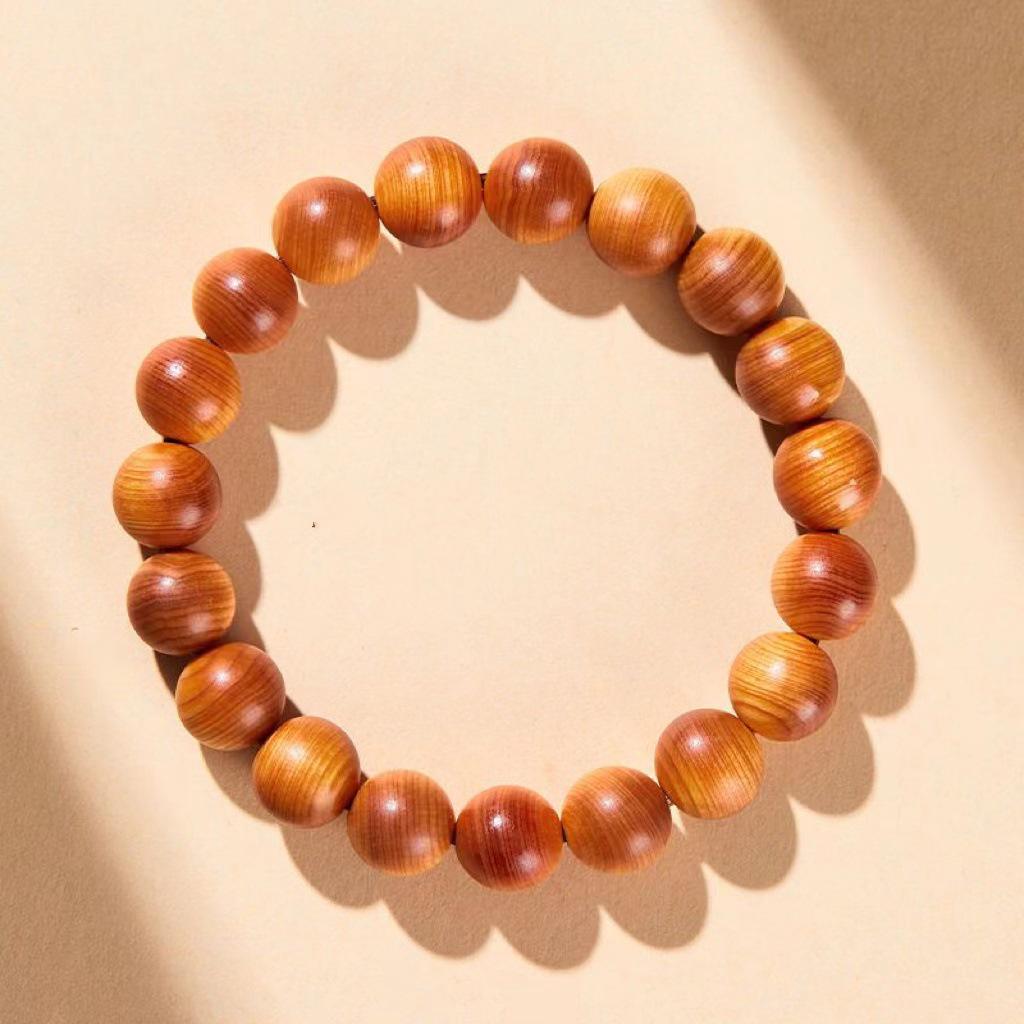 Classic Cypress Sandalwood Mala Bracelet – Unisex Single Circle Beaded Accessory