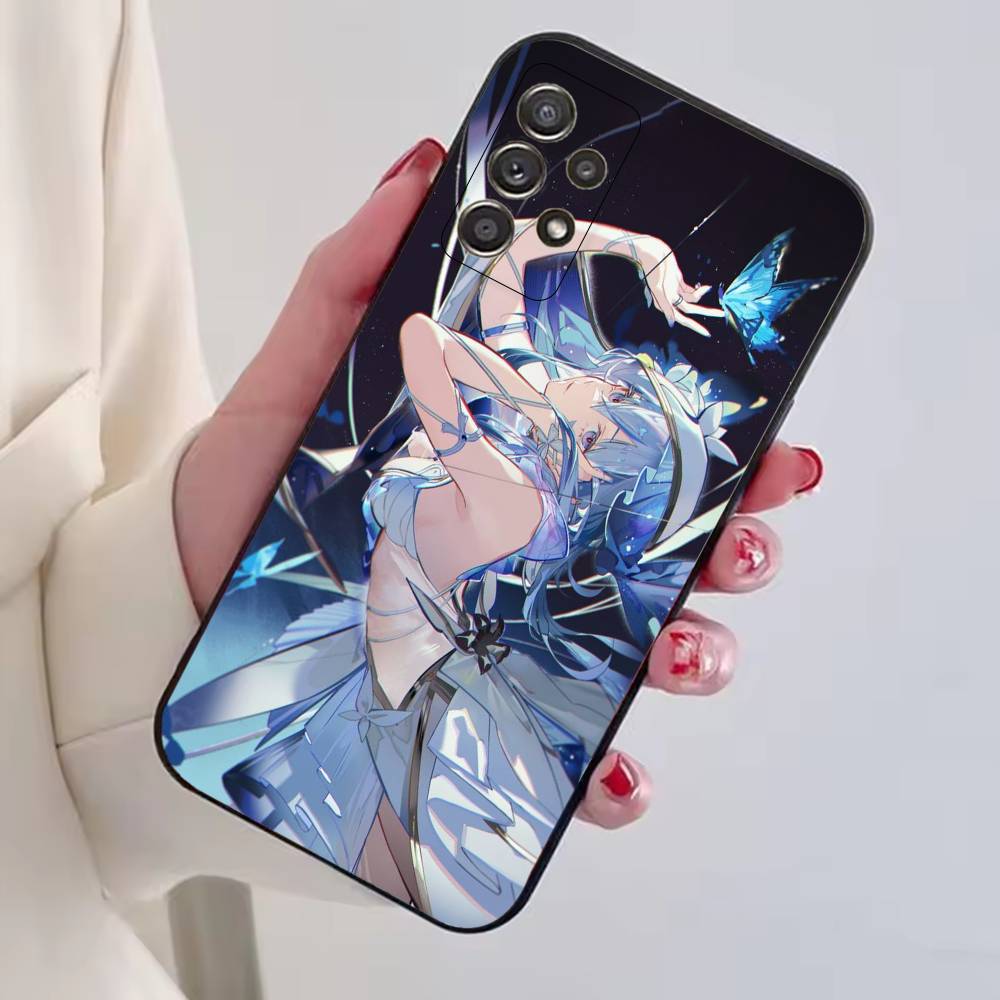 

Game W-Wuthering Waves The Shorekeeper Phone Case Black Silicone Soft For Samsung S25,S24,S21,S22,S23,S30,Ultra,S20,Plus,Fe,Lite Samsung S24