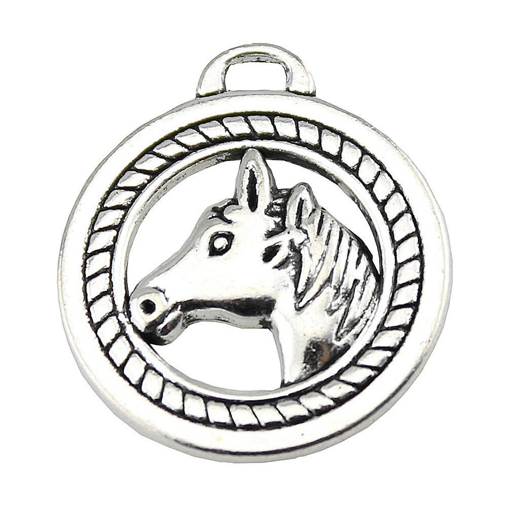 Antique Horse Pendants Metal Animal Charms For DIY Jewelry Handmade Craft Supplies