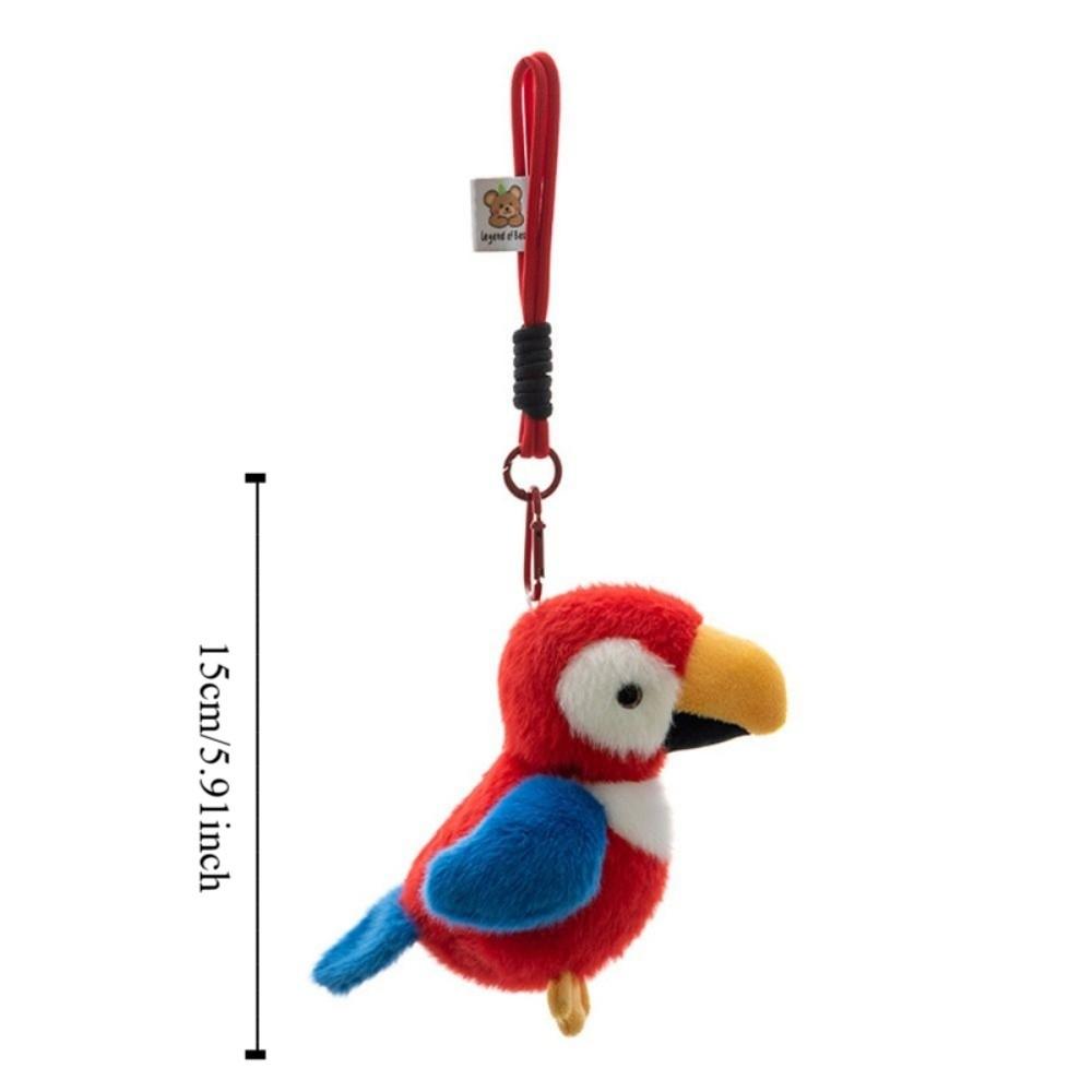 Simulation Bird Doll Pendant Cute Animal Furry Birds Keyrings Bird Plush Keychain  Bag Pendant