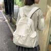 Sweet Nylon Lightweight Backpack Solid Color Travel Shoulders Bag Bow Wrinkle Backpack  Women