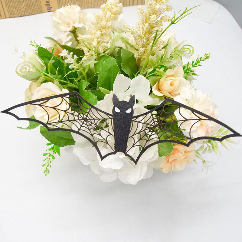 3D Hollow Out Bat Sticker 48PCS/Set Mixed Various Size Black Horror Bats DIY Decorations for Thrilling House Halloween Party ZYF