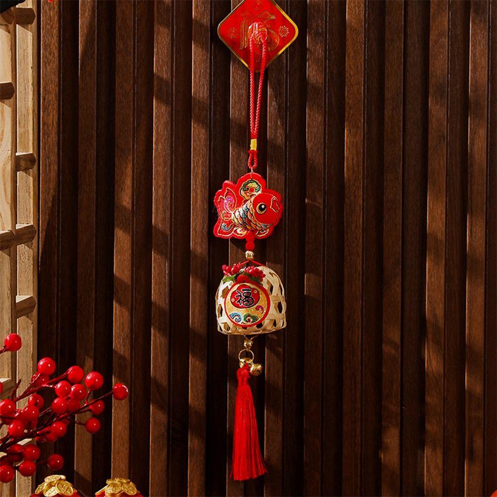 Creative Spring Festival Decoration Pendant Reusable New Year Ornaments Red Lantern String  Home