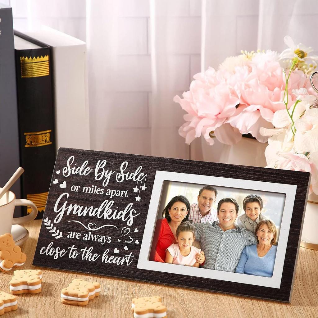 Jetec Grandkids Photo Frame -Grandparents Picture Frame Make Life Grand Gifts for Grandma Grandpa from Grandchildren Table Centerpieces Table Wooden