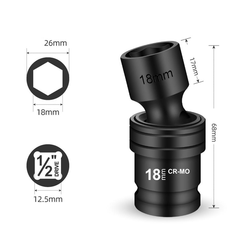 1/2in Joint Hex Socket Electric Wrench For Impact Driver Adapter 12-22mm Metric Drill Chuck Drive Adapter Drill Wrench