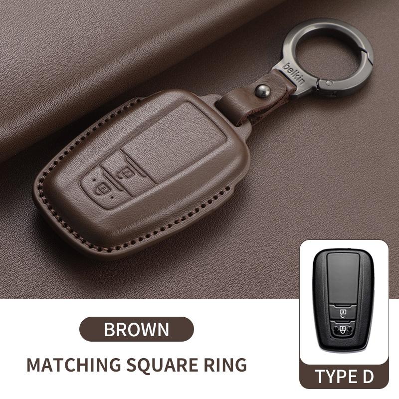 New Leather Car Remote Key Case Cover Shell for Toyota Prius Camry Corolla Avalon CHR RAV4 Land Cruiser Prado Keyless Key Fob