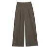 Women's Wide-Leg High Waist Gray Suit Pants - Spring 2026 Collection, Slimming Drape, Loose, Floor-Length, Casual Straight Fit.