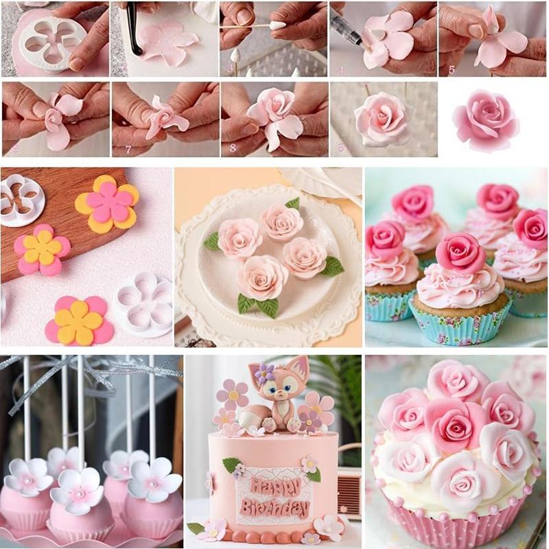 33Pcs/Set Fondant Plunger Cutter Cake Cookie Fondant Mold DIY 3D Decorating Tools Cake Biscuit Cutter Baking Supplie Baking Mold