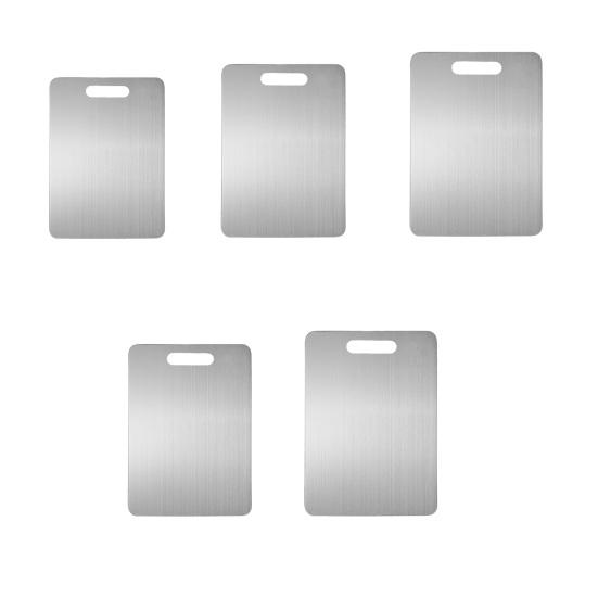 Double-Sided Stainless Steel Cutting Board Non-Slip Kitchen Chopping Board for Meat Vegetables Dough Rust-Proof Multi-Purpose Reversible Mat for Home