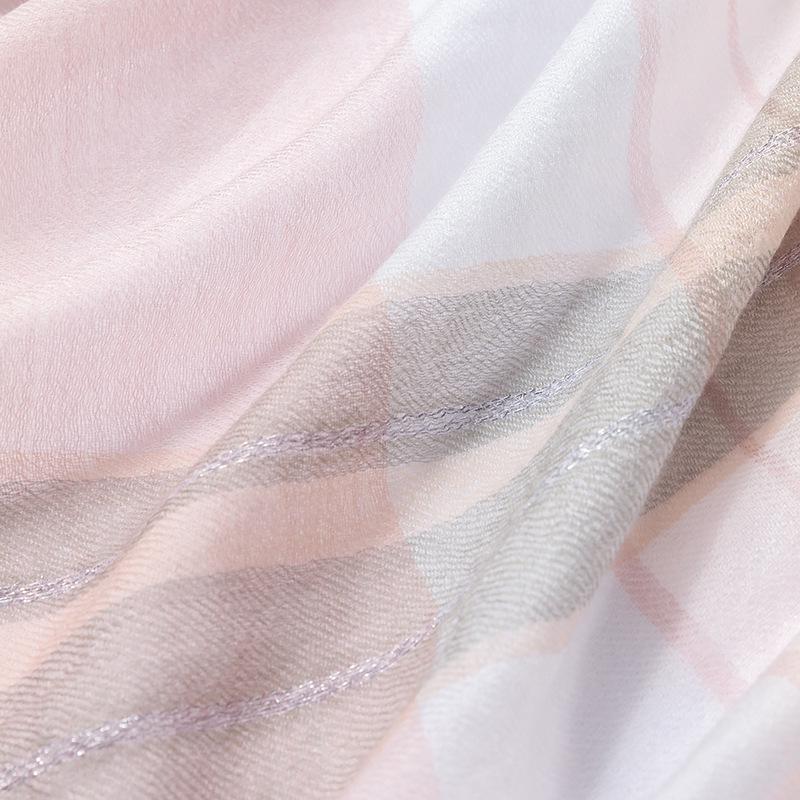 100% Cashmere Scarf for Women: Autumn/Winter Gold/Silver Thread Shawl with Sun Protection