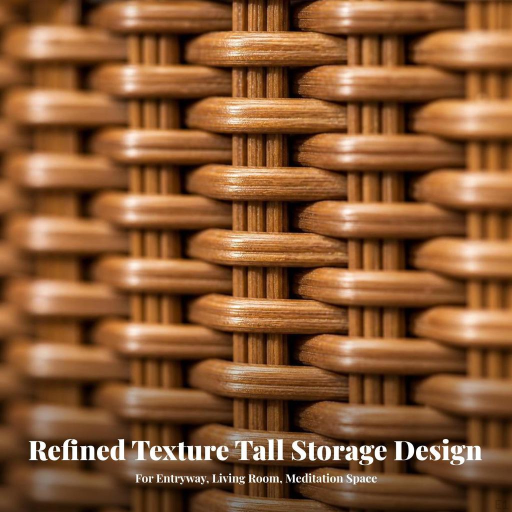 Freestanding Rattan Umbrella Basket | SpaceSaving Vertical Design, Tightly Woven Texture,