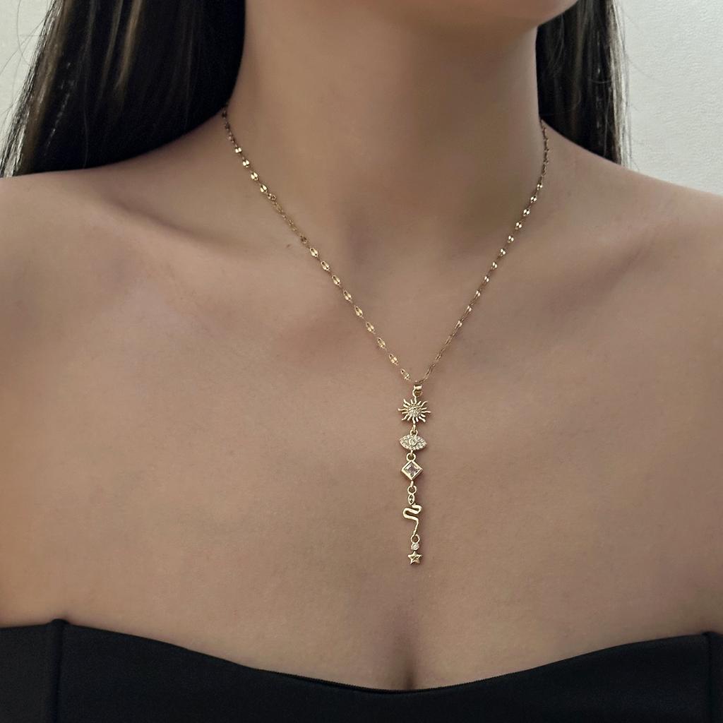 Bohemian Starfish Shell Conch Turtle Pendant Necklace for Women Punk Thick Chain Flower Choker Charm Summer Vacation Jewelry