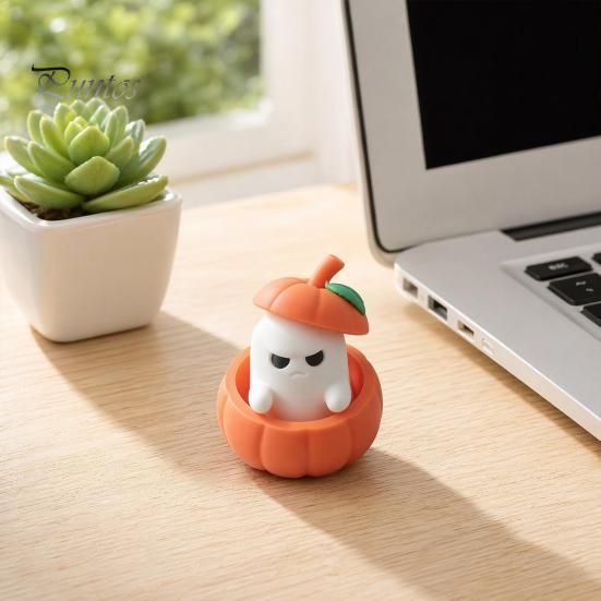 Atmospheric Desktop Decoration Halloween Ornament, 3D Printed Pumpkin Ghost Design Figure, Mini for Scented Candles Double-layer