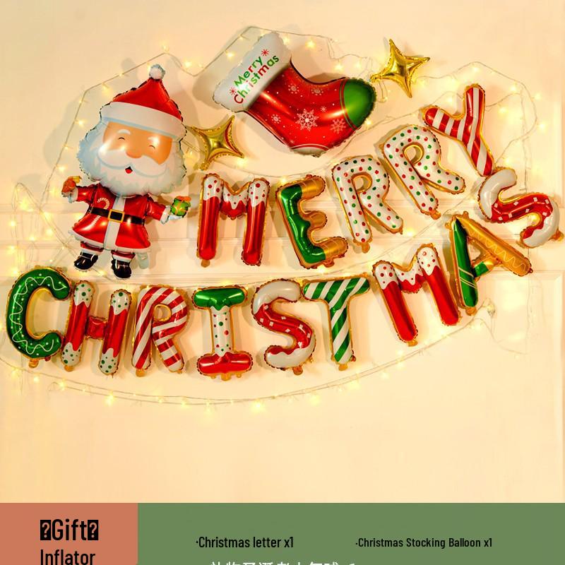 Christmas Letter Balloons for Storefronts, Kindergartens, Parties & Event Decorations
