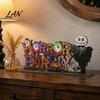Decorative Halloween Wood Signs Wooden Ornaments for Tabletop Decorations, Stable Base Table Figures Centerpiece Home Party And Spooky Haunted