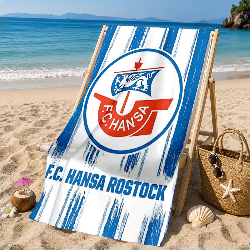 FC Hansa Rostock Wappen Design Strandtuch, Schnelltrocknend, Pflegeleicht, Geeignet für Fitness und Strandurlaub, Sport-Essential
