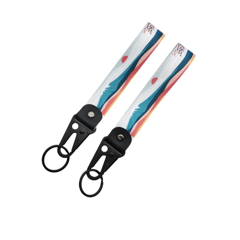 1 Pair Nylon Wristband Keychain With Unique Style For Car Key And Backpack Accessories Universal Key Strap Lanyard