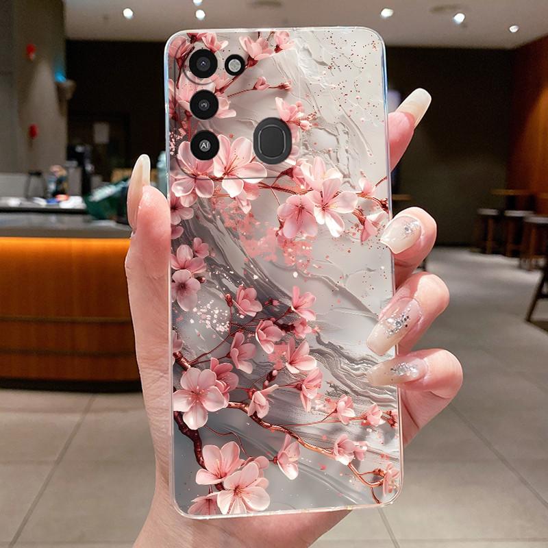 Back Cover For Tecno Spark 8C Case Clear Luxury Fashion Aesthetic Butterfly Flower Soft TPU Silicone Phone Case Tecno KG5k KG5j
