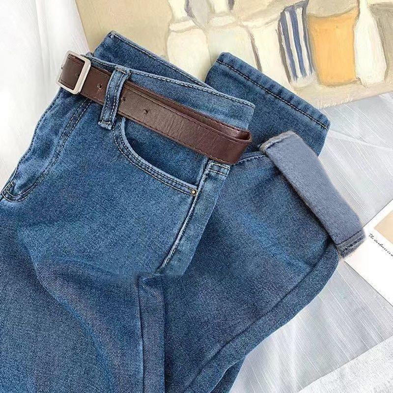 Catifea Cald Talie Înaltă Blugi Dad Femei Toamnă Iarnă Largi Picior Lat Harem Morcov Pantaloni Șic