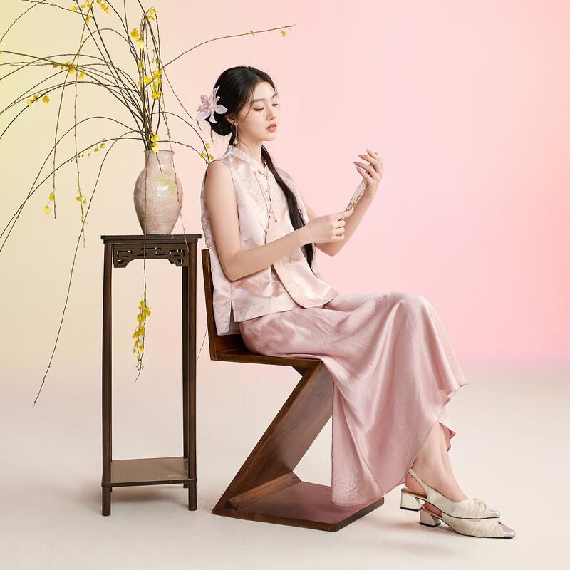 Women's New Chinese Style Sleeveless Top & Skirt Set