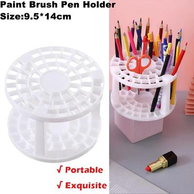 1 Stück 49 Löcher Pinsel Bleistift Ständer Aquarell Pinselhalter Ständer Malzubehör für Studenten Schreibtisch Organizer