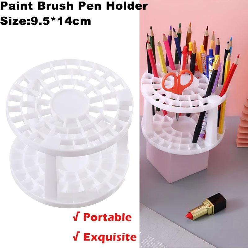 1 Stück 49 Löcher Pinsel Bleistift Ständer Aquarell Pinselhalter Ständer Malzubehör für Studenten Schreibtisch Organizer