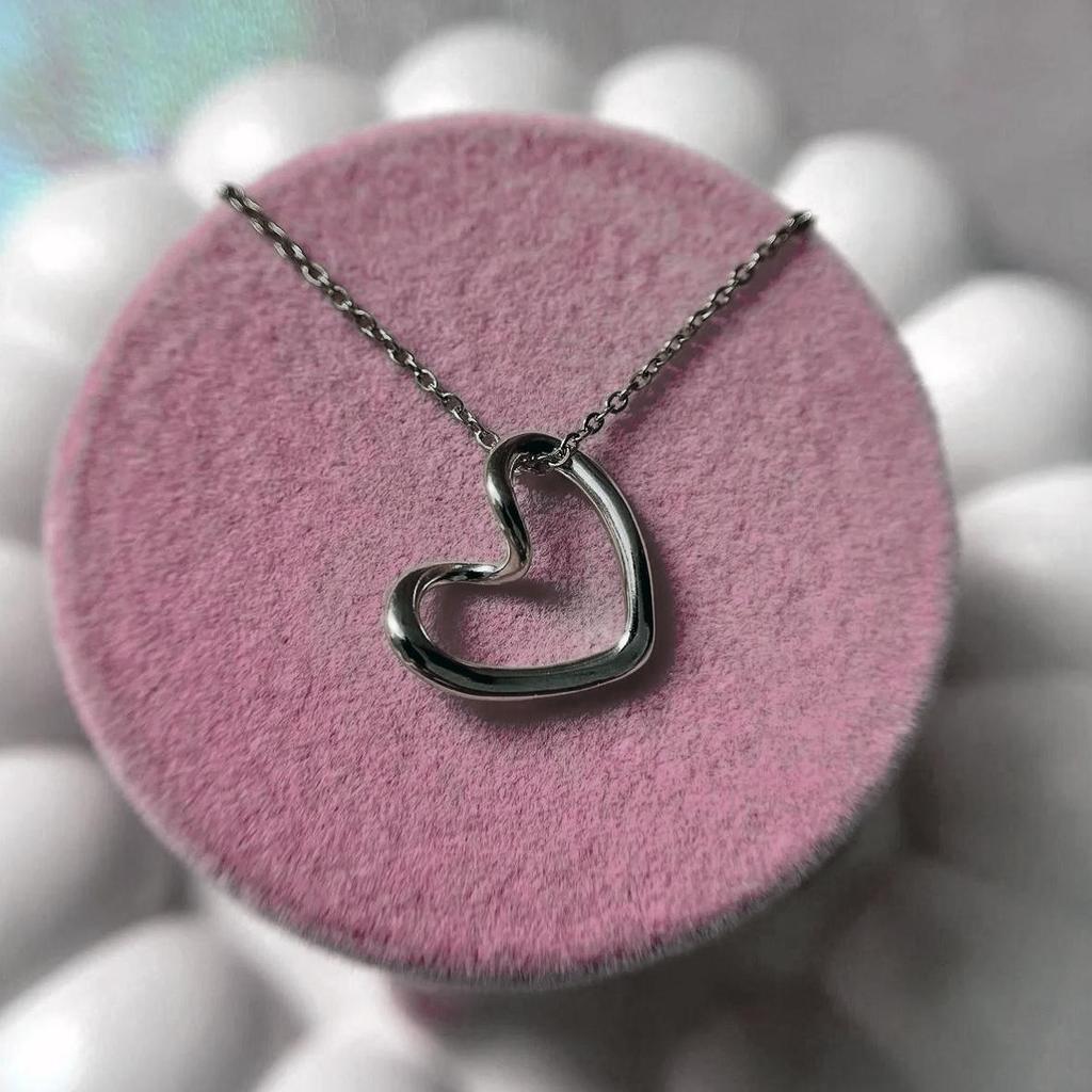 Women's Heart Necklace 316l Steel Empty Heart Model Women's Necklace