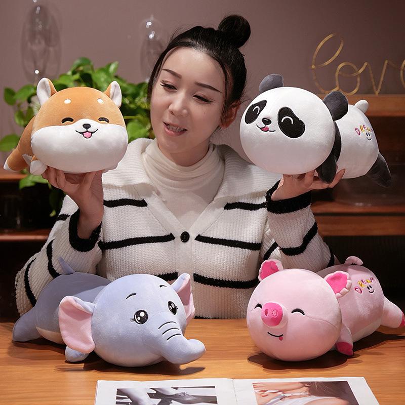Soft Panda Elephant Doll Plush Toy Shiba Inu Pig Doll Home Pillow Muppet Doll