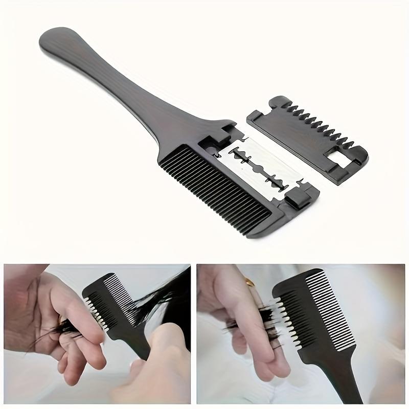 1 Professional 2-in-1 Shaving and Hair Styling Comb - Preloaded Blades, Ergonomic Black Handle, ABS & Stainless Steel Materials, Sulfate Free Formula