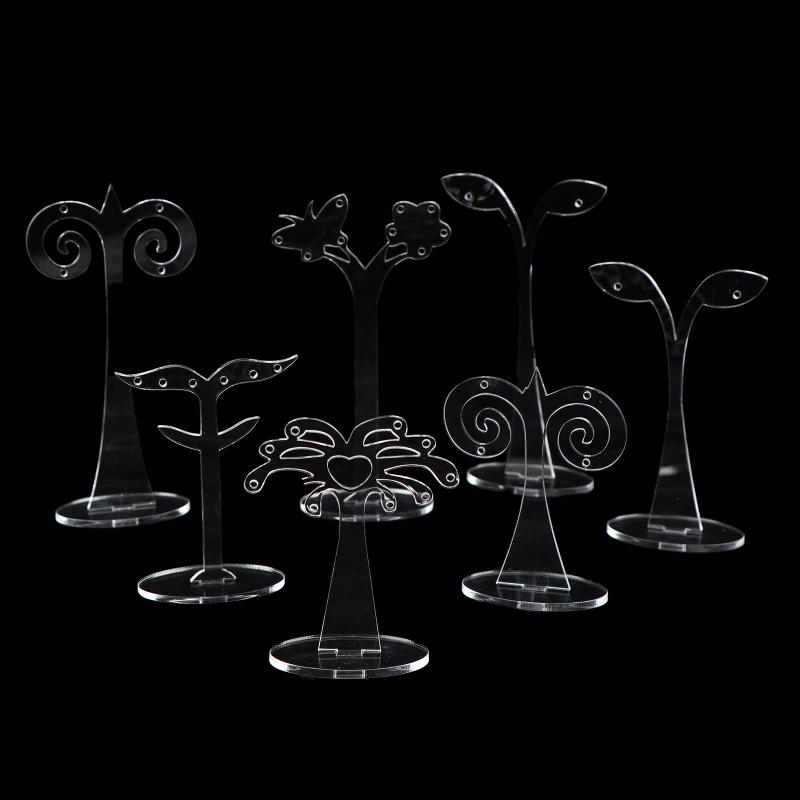 3Pcs/set Clear Acrylic Earring Display Stand Transparent Stud Dangle Earrings Display Rack For Jewelry Showcase Organizer Holder