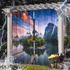High-Definition 3D Outdoor Scenery Waterproof Curtains for Rainy Days