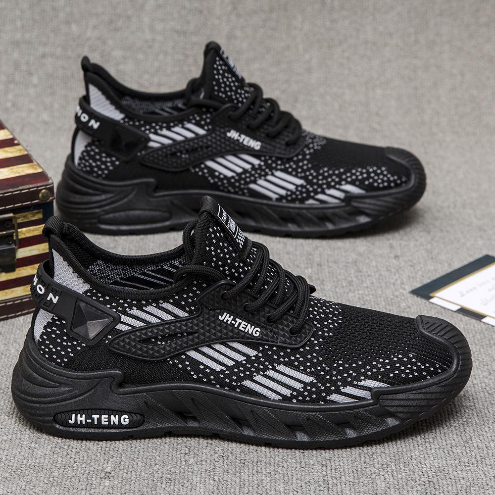 

Мода 2024 Новые мужские сетчатые дышащие универсальные повседневные туфли весна-осень для улицы легкие амортизирующие кроссовки для бега и спорта 48 чёрный