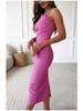 2026 Elegant Strapless Sleeveless Evening Gown for Women - Solid Color