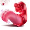 4 IN 1 Tongue Thrusting Vibrators Dildo Rose Sex Toys 10 Licking Clitoral 10 Vibration Mode Sucking Clit Stimulator Vibrator Adult Sex Toys for Women