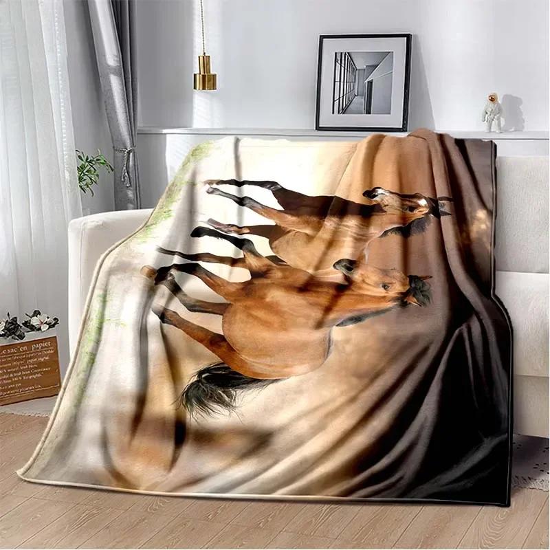3D Print Cartoon Pentium Horse Flannel Blanket,Multi-purpose Holiday Gift Blanket Warm And Soft Blankets All Seasons