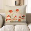 Home Decor Snowmen & Lanterns: Festive Pillow For Home Pattern Cushion Cover Suitable For Sofa Bedroom Car Pillow Cover