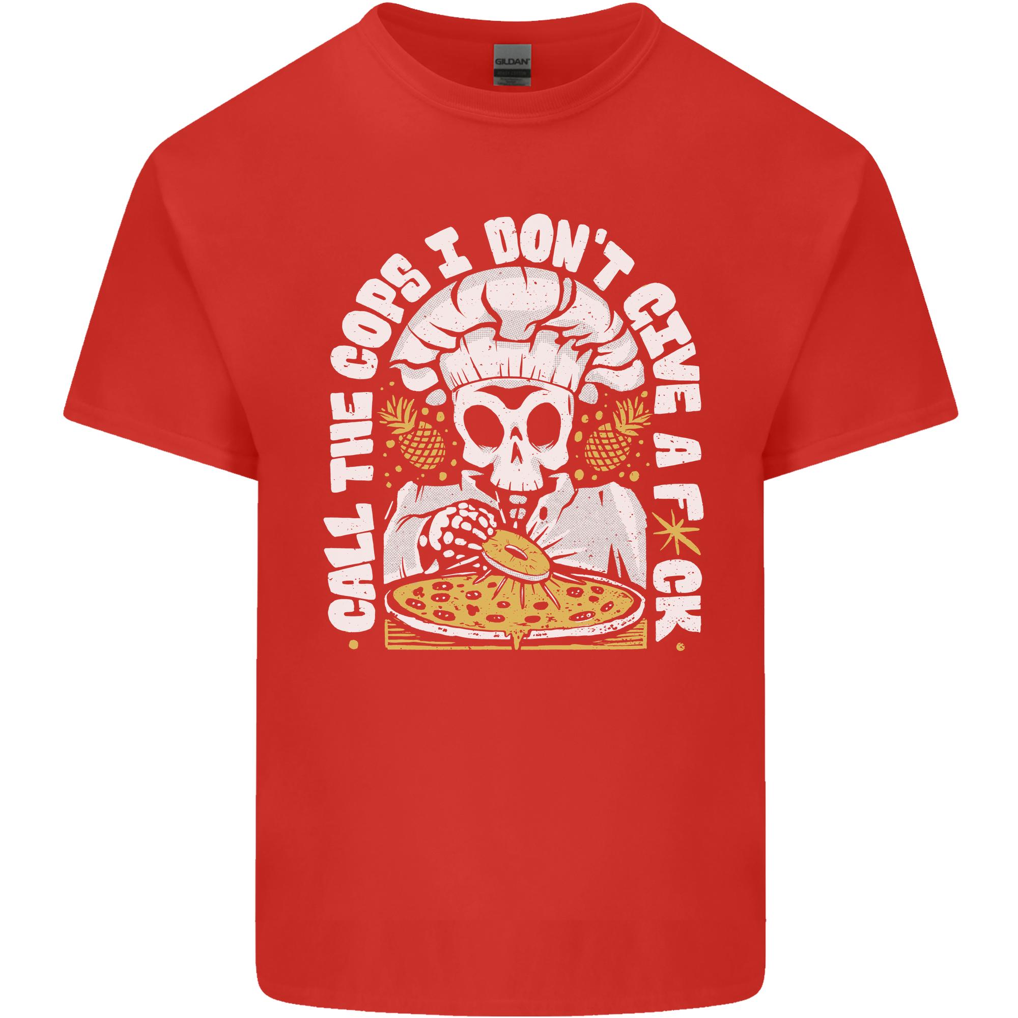 Offensive Pizza Eating Skull Chef Unisexs Light Cotton TShirt S