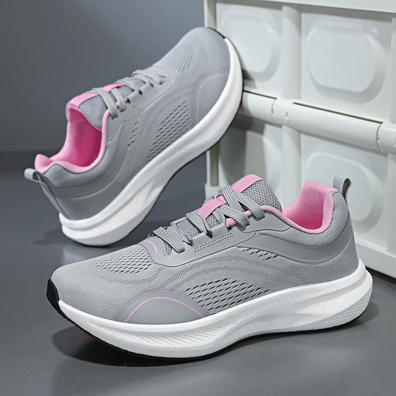 MenBlackWhiteMesh Running Sneakers Light Foam Wave Cushion Sole Breathable Non Slip Outdoor Daily Jogging Walking Athletic Shoes