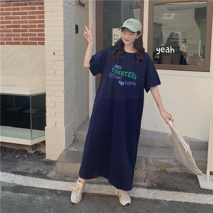 YYFS Women's Fashion Summer Spring 1/2 Sleeves O-Neck Loose Waistline Casual Dresses