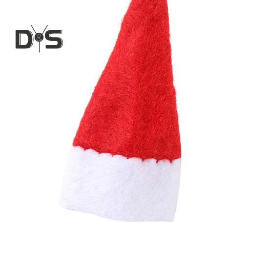 20 Stück Weihnachts-Süßigkeiten-Hut, Fingerkappe, Lutscher-Dekoration, Hüte, Mini-Weihnachtsmannmütze, Neujahrsparty, Tischdekoration, Abendessen, Weinflaschenhüllen, Partys