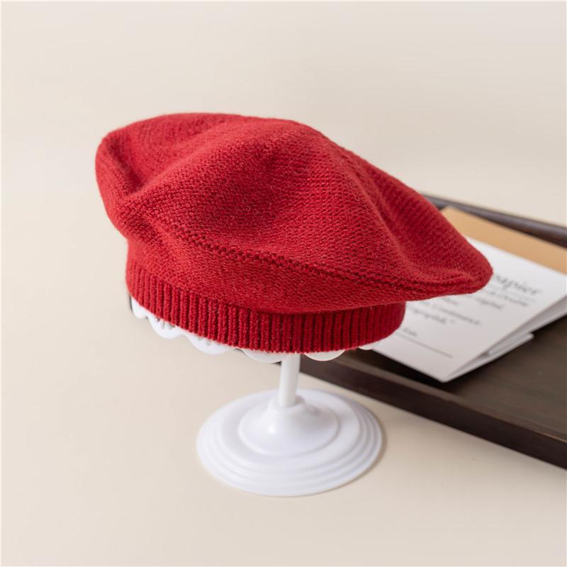 

Winter Autumn Baby Girls Warm Solid Knitted Hats Children Beret Beanie Hat Casual Hat Soft Comfortable Kids Bonnet For 2-8Years 2-8Years красный