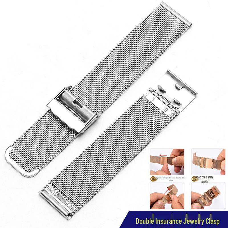 Stainless Steel Milanese Mesh Watch Band with Hook Buckle – Fine Steel Accessory