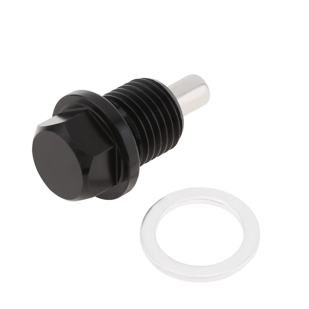 M14 x 1.5 Aluminum Magnetic Oil Drain Plug Fit for Honda / Ford / Hyundai with Crush Washer Gasket, Universal Magnetic Oil Drain