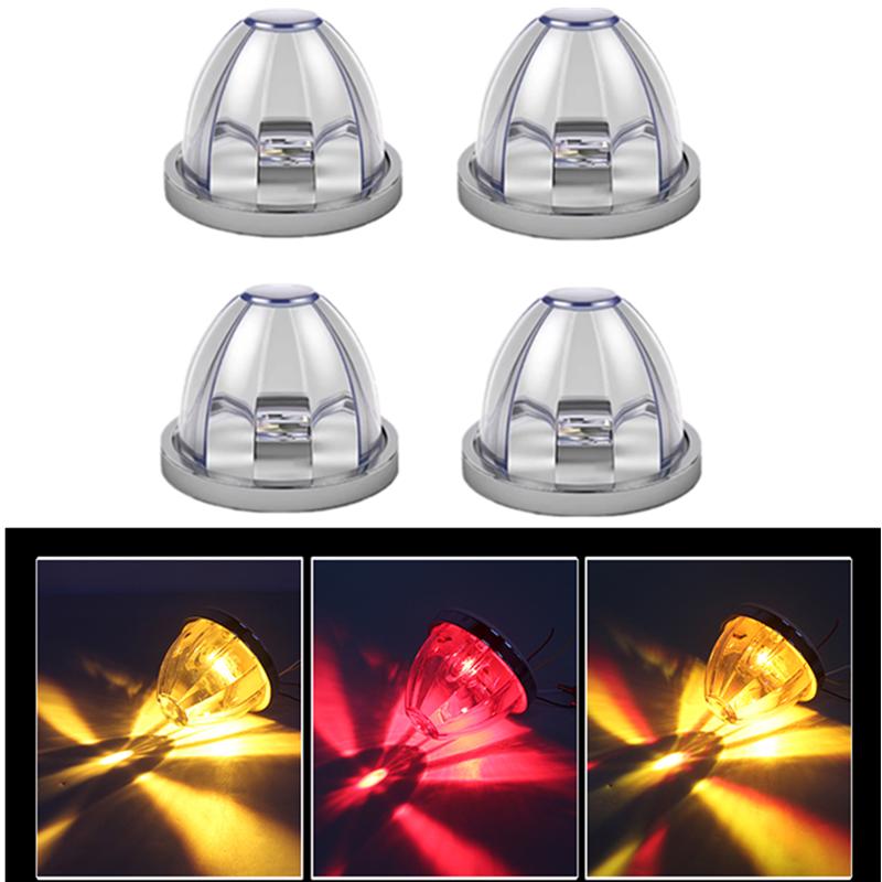 

4PCS Caravan Lorry Led Watermelon Side Marker Light Dual Color Strobe Clearance Lights Truck Lamp for Car Trailers Underglow